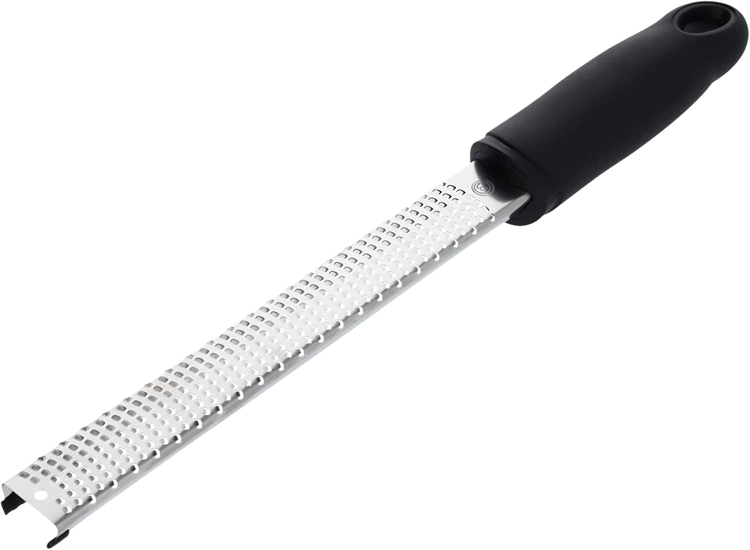 MasterChef Lemon Zester Grater with Handle, Kitchen Tool for Zesting Citrus Fruits & Finely Grating Parmesan Cheese, Garlic, Ginger, Coconut, Nutmeg, Wasabi, Chocolate etc, Stainless Steel, 12 inches