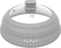 Microwave Splatter Cover Glass Cover Guard Lid with Collapsible Silicone for Food Pot Plate Cover 9.8 inch Light Grey
