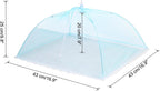 uxcell 3 Pcs Large and Tall Food Covers 17" Mesh Food Covers for Outdoors Collapsible Food Protector Covers Tent for Parties Outdoor Picnics BBQs, Blue