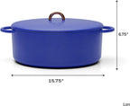 Great Jones Dutchess Cast Iron Dutch Oven Pot With Lid (Blueberry) - Large 6.75 Quart Size, Dual Handles - All Stovetop Safe - 500° Dutch Oven For Bread Baking | Dishwasher Friendly