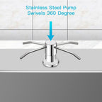 Dish Soap Dispenser for Kitchen Sink, Countertop Sink Soap Dispenser Water Pump with 47” No-Spill Extension Tube Kit Design for Kitchen Bathroom, No More Refills （Chrome）