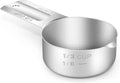 1PCS 1/3Cup (80ml, 2.7oz) Single Measuring Cup, Stainless Steel Measure Scoop, Metric and US Measurement, Dishwasher Safe