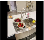 Ahyuan Roll up Dish Drying Rack Over The Sink Kitchen Roll up Sink Drying Rack Portable Dish Drainer Foldable Dish Drying Rack (Warm Gray, 17.8''X11.8'')