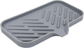 Yasmen Silicone Bathroom Soap Dishes, Sink Sponge Holder for Kitchen, Rubber Soap Dish with Drain, Shower Soap Sponge Tray, Sink or Counter Organizer, for Bar Soap, Bottle, Dish Soap Dispenser-Grey