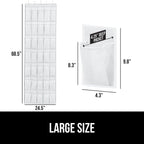 GORILLA GRIP Over the Door Shoe Organizer, 35 Large Breathable Mesh Pockets, Space Saving Hanging Storage Holder, 5 Hook Closet Rack Hanger, Hangs on Closets for Shoes, Accessories 68.5H x 24.5W White