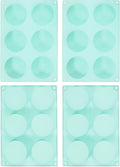 uxcell 4pcs Silicone Muffins Pan, 6 Cup Silicone Cupcake Pan Nonstick Baking Tray for Muffins, Cupcakes, Dishwasher Safe, Green