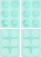 uxcell 4pcs Silicone Muffins Pan, 6 Cup Silicone Cupcake Pan Nonstick Baking Tray for Muffins, Cupcakes, Dishwasher Safe, Green