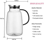 Purefold Pitcher with Lid, Glass Jug with Stainless Steel Lid for Hot and Cold Water, Fruit Tea, Coffee Maker, Ice Tea, Juice, Pineapple Series (Clear, 80 oz)