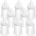 Filter - Replacement Water Filter Compatible with Breville Sage Claro Swiss For Oracle, Barista & Bambino - Compare to Part #BES008WHT0NUC1.Pack of 8（First use without adding coffee powder ）