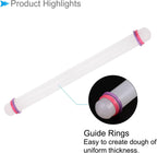 Fondant Rolling Pin, 20" Length, PP Plastic Non-Stick Guide Rings Fondant Roller Dough Roller - (Applications: for Baking Fondant DIY)