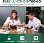 Umami Bento Box Adult All-In-1 w/4 Utensils, 2Sauce Jars, 2 Dividers, 100% Leakproof, Microwave & Dishwasher Safe, Stackable Bento Lunch Box Containers for Men/Women, White Bamboo, 40 oz