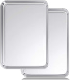 Baking Sheet Set of 2, Wildone Stainless Steel Baking Tray Cookie Pan, Size 20 x 14 x 1 Inch, Non Toxic & Heavy Duty & Easy Clean