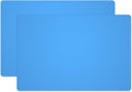 Silicone Placemats, Food-Grade Non-Slip Waterproof, Dining, Stain Resistant, Countertop Protector, Kitchen Counter Mat, Heat Resistant, Baking mat Dishwasher Safe (23.6"×15.7"-2pack, Blue)