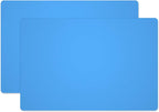 Silicone Placemats, Food-Grade Non-Slip Waterproof, Dining, Stain Resistant, Countertop Protector, Kitchen Counter Mat, Heat Resistant, Baking mat Dishwasher Safe (23.6"×15.7"-2pack, Blue)
