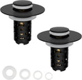 Universal Bathroom Sink Stopper Hair Catcher Upgraded with 2-Layer Detachable Filter Basket, 4 in 1 Pop Up Drain Strainer, Anti-Clog, Odor-Block, Fit for 1.1''~2.36'' Sinks, 2PCS, Matteblack