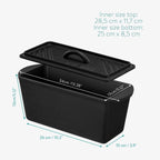 Navaris Long Bread Pan - Cast Iron Bread Loaf Pan with Lid for Homemade Sourdough Baking - 2 in 1 Cast Iron Loaf Pans - Covered Sour Dough Sandwich Baker - Dutch Oven Bakeware Set