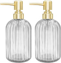 Soap Dispenser - 2 Pack 14 Oz Kitchen Soap Dispenser with Pump, Bathroom Transparent Soap Dispenser Bottle for Hand Soap, Dish Soap or Lotion (White)