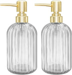 Soap Dispenser - 2 Pack 14 Oz Kitchen Soap Dispenser with Pump, Bathroom Transparent Soap Dispenser Bottle for Hand Soap, Dish Soap or Lotion (White)