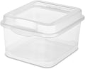 Sterilite FlipTop, Stackable Small Storage Bin with Hinging Lid, Plastic Container to Organize Desk at Home or Office, Clear, 36-Pack