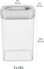 Amazon Basics Airtight Food Storage Containers, BPA Free, with Twist/Turn Lids, for Kitchen Pantry Organization, 10-Piece Square Set, Clear Plastic