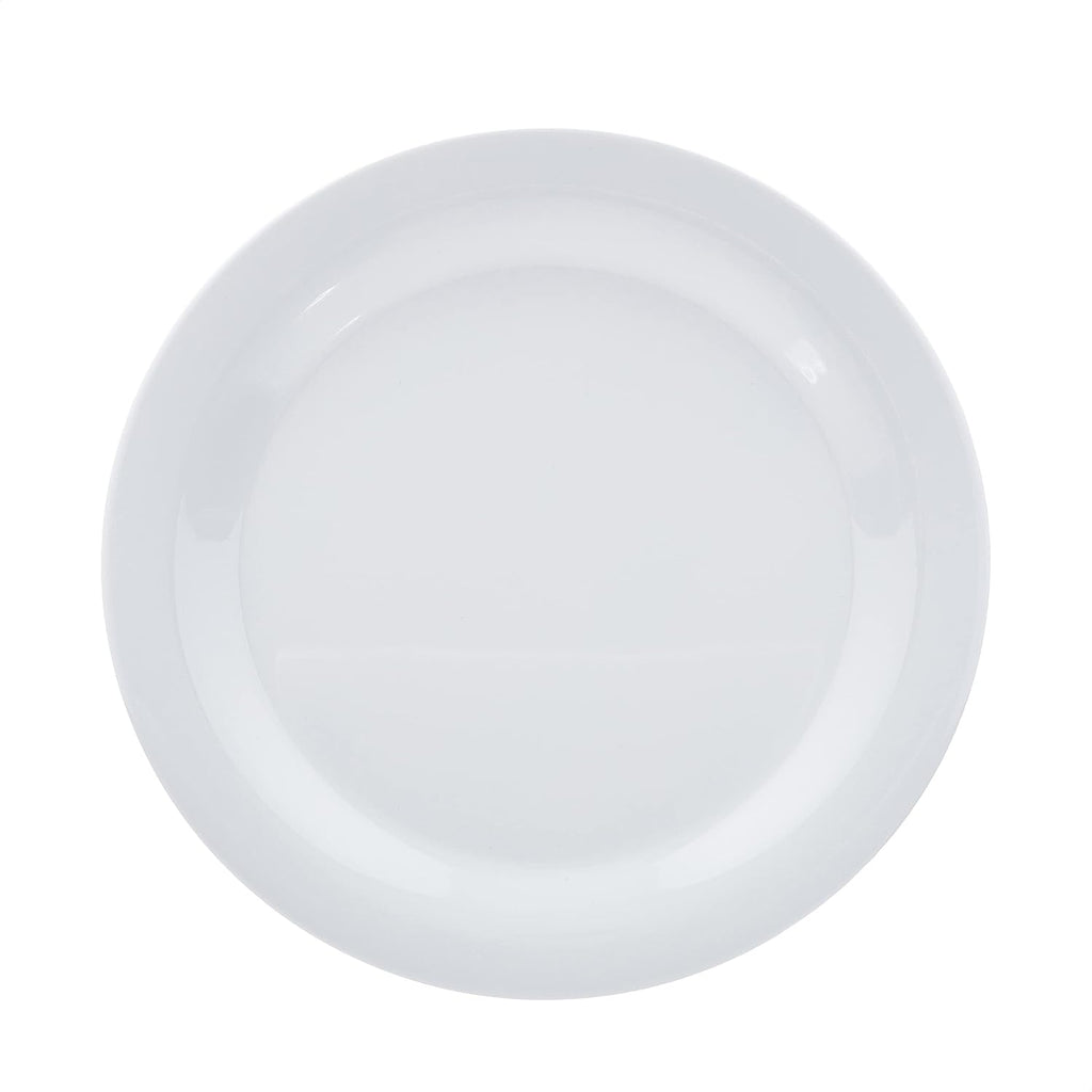 Amazon Basics Melamine (Plastic) Plate, 6 Piece Set, 10.5 in, White (Previously AmazonCommercial brand)