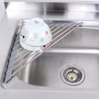 Ahyuan Roll up Dish Drying Rack Over The Sink Kitchen Roll up Sink Drying Rack Portable Dish Drainer Foldable Dish Drying Rack (Warm Gray, Triangle 16.3''X9.4'')
