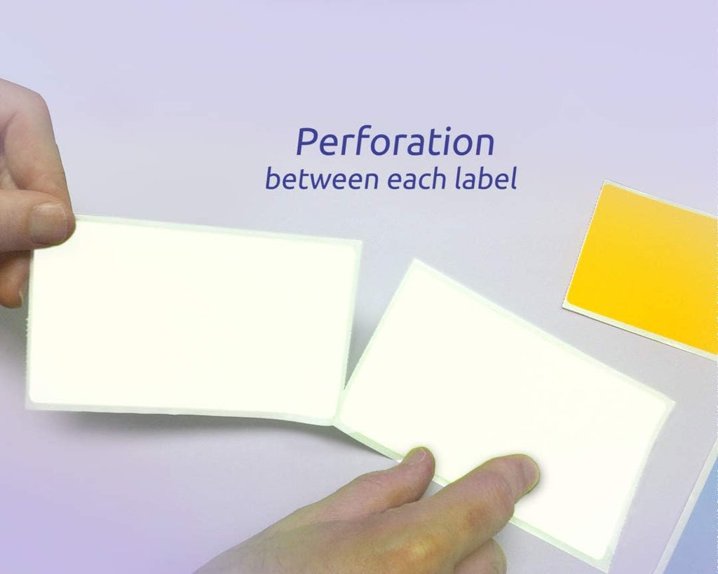 NextDayLabels 500 Rectangle Stickers (3" x 5") - Color Coding Labels Roll - Moving Labels for Boxes, Colored Inventory Stickers for Packing, Organizing, and Storage (White)