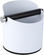 Italian Espresso Tapping Box, Stainless Steel Coffee Grinding Tapping Box, With Detachable Tapping Rod And Anti Slip Rubber Base (White)