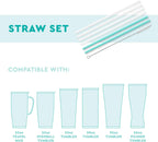 Swig Life Reusable Straws Luxy Leopard + Blush Reusable Straw Set + Cleaning Brush, Each Straw is 10.25 inch Long (Fits Swig Life 20oz Tumblers, 22oz, and 32oz Tumblers)