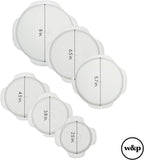 W&P Reusable Silicone Stretch Lid, Set of 6 Circular Lids, Dishwasher Safe, Freezer Safe, LFGB/Premium Materials, Microwave Safe, Clear