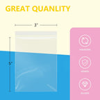 iMailer - 200 Pcs - 3" x 5" Small Plastic Bag - 2 Mil Zip Poly Bags with Resealable Lock Seal Zipper for Photo, Jewelry, Bakery, Treats, Party Favors