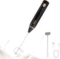DSP Electric Whisk Rechargeable with Egg whisk milk frothing bar, 3 Speed Adjustable, Milk Frother Handheld for Latte, Cappuccino (Black)