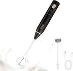 DSP Electric Whisk Rechargeable with Egg whisk milk frothing bar, 3 Speed Adjustable, Milk Frother Handheld for Latte, Cappuccino (Black)