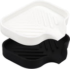 Yasmen Silicone Bathroom Soap Dishes, Sink Sponge Holder for Kitchen, 2Pcs Rubber Soap Dish with Drain, Shower Soap Sponge Tray, Sink or Counter Organizer for Bar Soap, Dish Soap Dispenser-Black/White