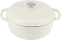Amazon Basics Cast Iron Dutch Oven Pot with Lid, Enameled, Round, Dual Handles, Heavy-Duty, Small, 4.3-Quart, White