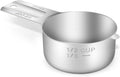 1PCS 1/2Cup (120ml, 4oz) Single Measuring Cup, Stainless Steel Measure Scoop, Metric and US Measurement, Dishwasher Safe