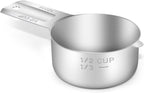 1PCS 1/2Cup (120ml, 4oz) Single Measuring Cup, Stainless Steel Measure Scoop, Metric and US Measurement, Dishwasher Safe