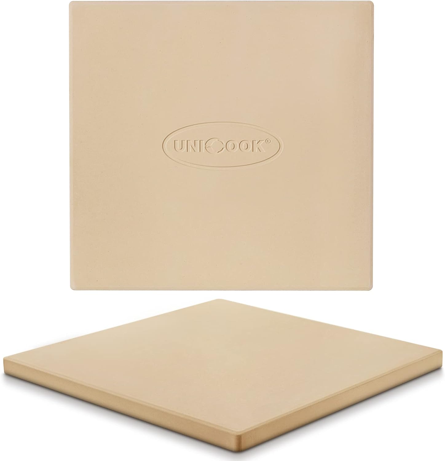 Unicook Pizza Stone for Oven and Grill, 12 inch Square Bread Baking Stone, Cordierite Baking Pan, Thermal Shock Resistant, Making Crispy Crust Pizzas, Bread, Cookie and More