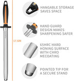 Selected High-Carbon Steel Honing Rod - Honing Steel Made of Hardened with Classic Simplicity Handle Sharpening Steel for Knife Sharpeners for Kitchen Knives (12IN-Flat)