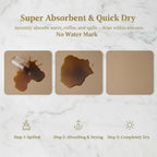 Dish Drying Mat Super Absorbent – 16" x 18" Coffee Mat for Countertops – Non-Slip Drying Mat for Kitchen Counter – Easy to Clean Water Absorbent Mat – Large Dish Drying Mats (Brown)