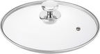 Glass Lid for 10.25 Inch Stainless Steel Cast Iron Skillets Frying Pans, 26cm Tempered Lids for Dutch Ovens, 10.25 In Pan Cover with Stainless Steel Rim for Stock Pots, Dishwasher Safe