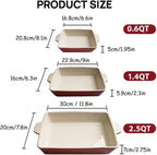 Sweejar Ceramic Bakeware Set, Rectangular Baking Dish for Oven Lasagna Pans for Cooking, Kitchen, Cake Dinner, Banquet and Daily Use, 11.8 x 7.8 x 2.76 Inches of Casserole Dishes (Turquoise)