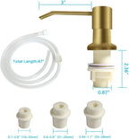 Dish Soap Dispenser for Kitchen Sink, Countertop Sink Soap Dispenser Water Pump with 47” No-Spill Extension Tube Kit Design for Kitchen Bathroom, Easy to Press, No More Refills （Golden）