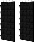 GORILLA GRIP Over the Door Shoe Organizer, 2 Pack, 24 Breathable Mesh Pockets, Space Saving Hanging Storage Holder, Closet Rack Hanger Holds Up to 40 lbs, Hangs on Closets, Shoes, Accessories, Black