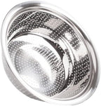 Hemoton Stainless Steel Rice Washer Bowl and Strainer Colander for Kitchen Use Multipurpose Fruit Vegetable Washing Basket 8.66 Inch Diameter