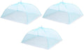uxcell 3 Pcs Large and Tall Food Covers 17" Mesh Food Covers for Outdoors Collapsible Food Protector Covers Tent for Parties Outdoor Picnics BBQs, Blue