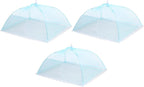 uxcell 3 Pcs Large and Tall Food Covers 17" Mesh Food Covers for Outdoors Collapsible Food Protector Covers Tent for Parties Outdoor Picnics BBQs, Blue