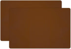 Silicone Placemats, Food-Grade Non-Slip Waterproof, Dining, Stain Resistant, Countertop Protector, Kitchen Counter Mat, Heat Resistant, Baking mat Dishwasher Safe (23.6"×15.7"-2pack, Coffee)