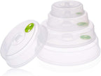 Set of 5 Microwave Plate Covers with Adjustable Steam Vents; Microwave Splatter Covers - Mixed Sizes for Large & Small Food Plates Bowls