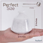 Marble Salt Cellar With Lid & Spoon White 3" Inches Salt Box, Salt Bowl, Sugar Container for Kitchen Countertop, Salt and Spice Holder & Jewelry Storage